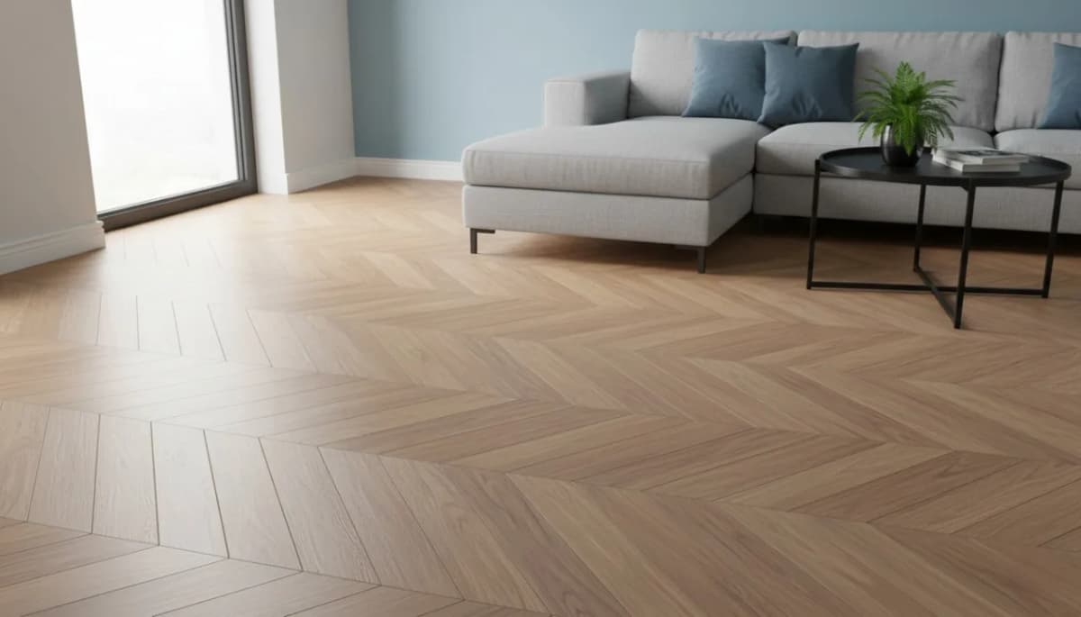 Laminat Chevron Muster Referenz - Elegantes Fischgrätmuster Berlin