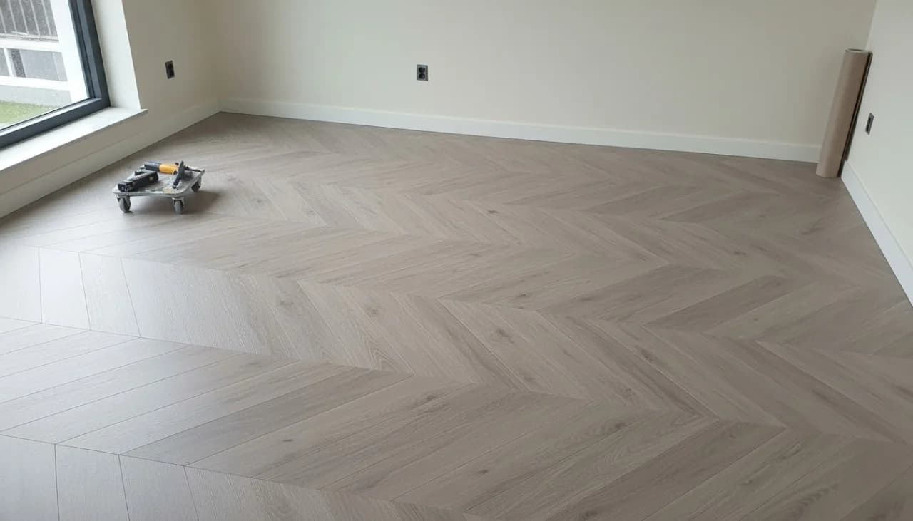 Vinyl Chevron Verlegung Berlin - Elegantes Fischgrätmuster